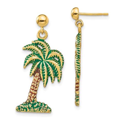 palm tree ysl earrings|14k gold palm tree earrings.